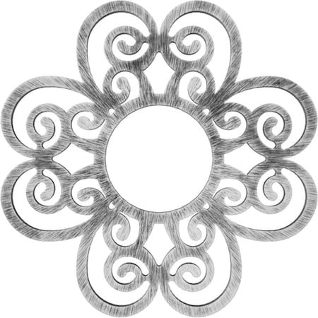 Ekena Millwork Cohen Architectural Grade PVC Pierced Ceiling Medallion, Antiqued Silver, 18"OD x 6 1/8"ID x 1/2"P CMPP18COASV